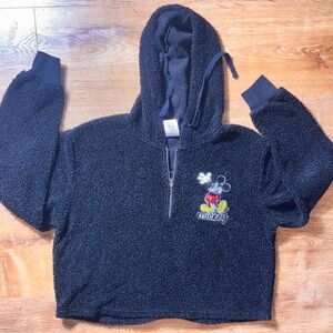 Disney Black Textured Zip-Up Hoodie